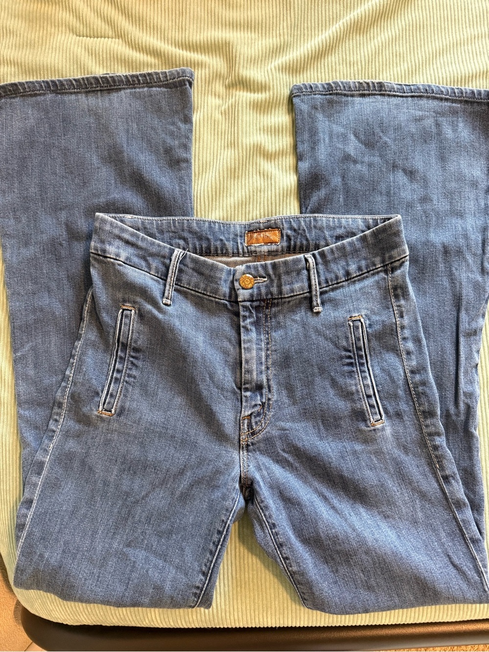 MOTHER Light Blue Wide Leg Denim Jeans